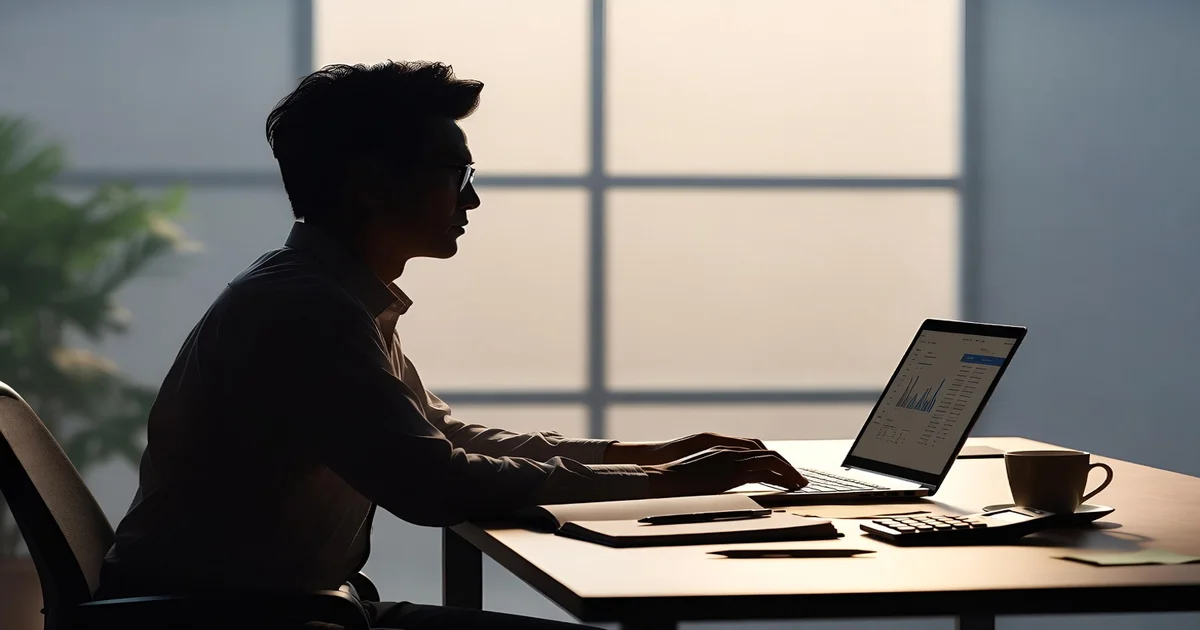 Entrepreneur comparant des logiciels comptables gratuits sur écran d'ordinateur