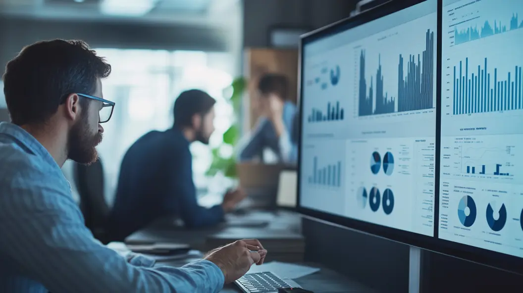 csp+ def homme travaillant sur la segmentation des csp sur son ordinateur